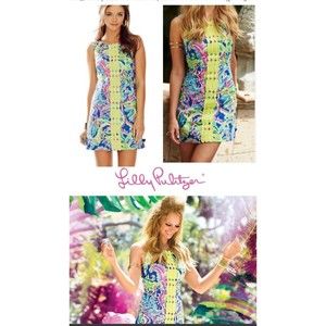 Lilly Pulitzer Womens Delia Paisley Toucan Floral Shift Dress Size O